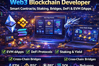 be your blockchain developer, web3 gaming, evm smart contract, dex, defi, dapps