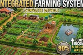 design smart farm layout for crops and livestock with small poultry