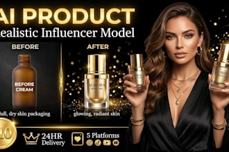 create luxury ai product with realistic influencer model
