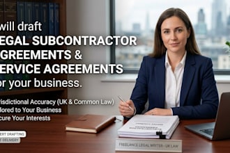 draft legal subcontractor agreements and service agreements for your business