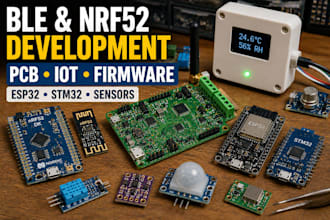 do ble pcb design, nrf52 firmware development, iot and arduino programming