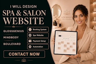 design spa salon website with booking system glossgenius mindbody boulevard