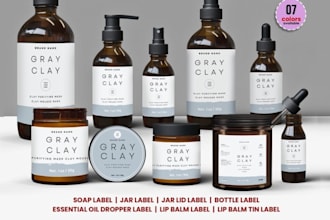 design cosmetic skincare product label, body butter label and beauty packaging