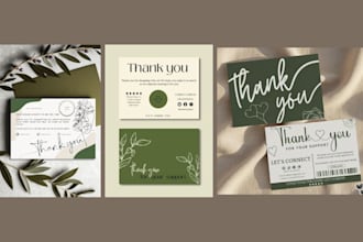 design amazon thank you card, product insert, package insert