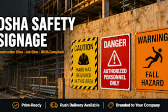 osha compliant construction site safety signs for hard hat zones and job sites