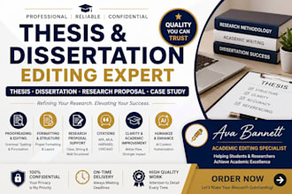 proofread, edit master thesis, bachelor thesis, phd dissertation, and case study