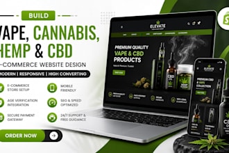 build vape, cannabis, hemp, cbd ecommerce website design