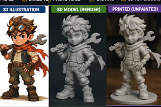 convert image to stl file 3d toy cartoon character sculpt likeness for 3d print
