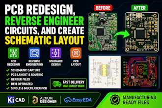 redesign pcb, reverse engineer circuits, and create schematic and pcb layout