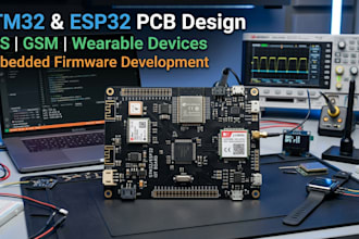 design pcb and develop stm32, esp32 firmware for gps, GSM, and wearable devices