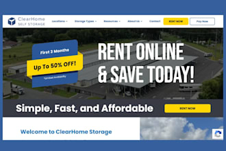 design self storage facility website rental website cleaning service