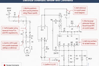 review industrial electrical and plc schematics