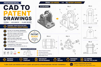 convert cad files into professional patent drawings