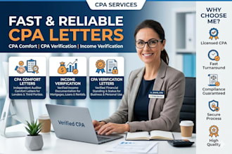 sign CPA letter comfort letter mortgage letter financial statement notary letter