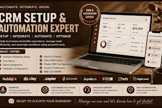 do hubspot CRM setup, clay, zapier, dubsado, zoho crm setup