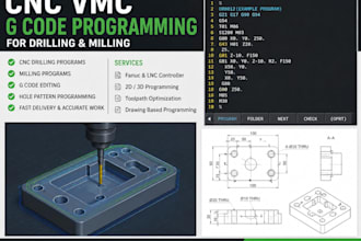 create cnc vmc drilling and milling g code programs