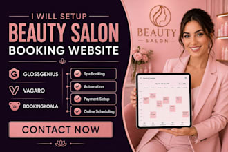 setup glossgenius booking website for beauty salon vagaro and spa bookingkoala