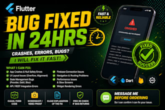 fix flutter bugs, crashes, and UI issues in your app