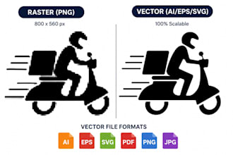 recreate your images in ai, svg, eps, PDF for urgent delivery