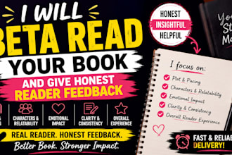 beta read your book and give honest reader feedback