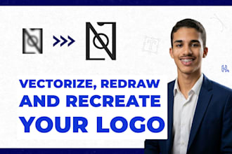 manually vectorize, redraw or convert your logo to vector