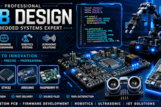 design custom pcb firmware, ble, stm32, robotics and ultrasonic embedded system