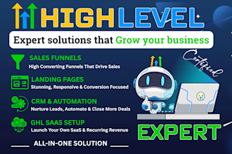be your gohighlevel expert for sales funnel and ghl saas setup