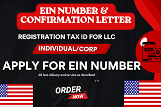apply for tax id and ein number via irs for llc and non US residents