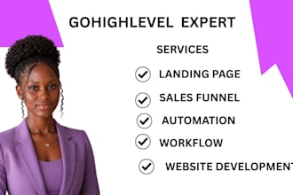 be your gohighlevel landing page, sales funnel,ghl website expert