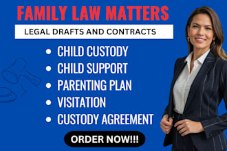 draft child custody, visitation, and child support documents