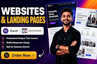 design, redesign carrd or clickfunnels landing page and website