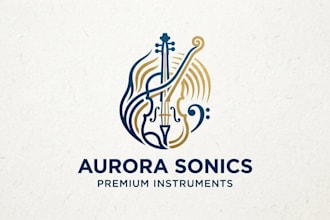 design a creative and professional music instrument logo for your brand