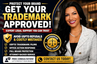 be your licensed patent, USA, canada, UK trademark attorney, trademark filing