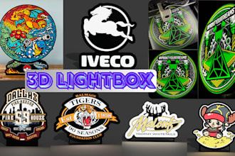 design 3d lightbox 3d printable logo led signage 3d model bambu studio 3mf file