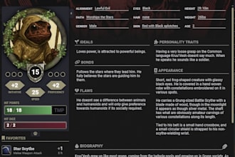 help you write a character concept for a dnd or other ttrpg character