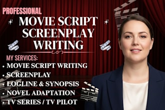 write a professional movie script, screenplay, film script, feature film script