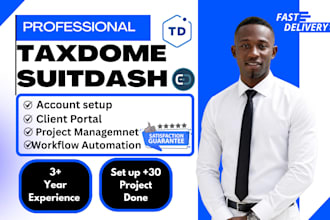 setup suitdash and taxdome and efile business tax return for cpa 1040, 1120 nr