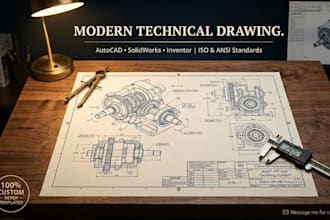 create precise technical drawing and cad drafting for manufacturing