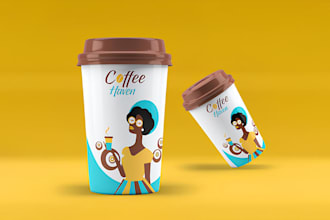 make coffee cup, paper cup, ice cream cup packaging design