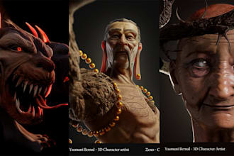 sculpt hyper realistic fantasy creature 3d