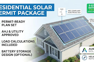 create a permit ready solar pv plan set for ahj and utility approval, sld