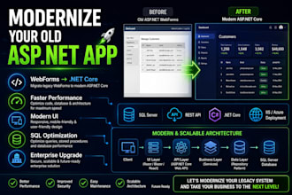 upgrade legacy asp net webforms application to modern dotnet solution