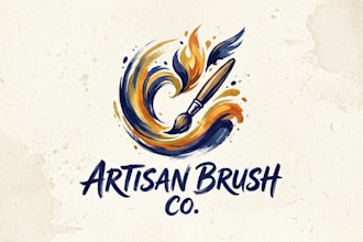 design a creative and artistic brush logo for your brand