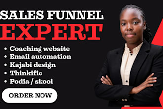 design kajabi coaching website, landing page and email automation