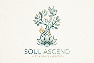 design a peaceful and inspirational spiritual logo for your brand