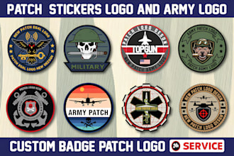 design custom military patch army skull badge logo emblem