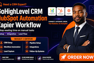 setup gohighlevel CRM hubspot automation and zapier workflow