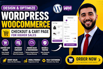 design and optimize wordpress woocommerce checkout for higher sales, cart page