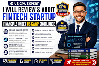 review and audit fintech startup financials under US gaap compliance