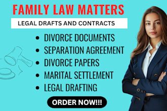 draft divorce, separation, and marital settlement documents